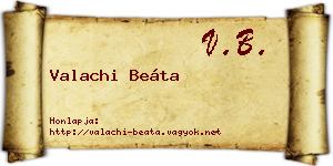 Valachi Beáta névjegykártya